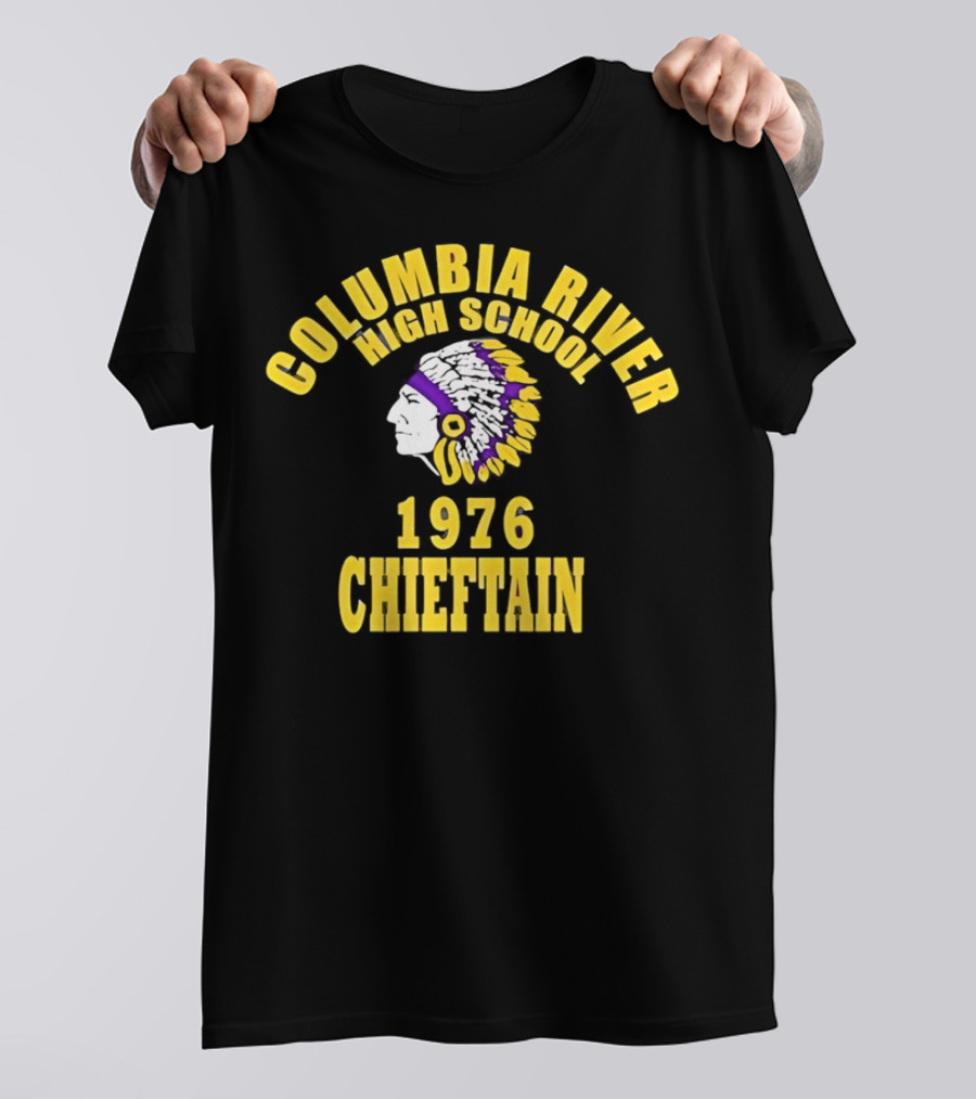 Columbia River High School 1976 Chieftain Indian Head T-Shirt