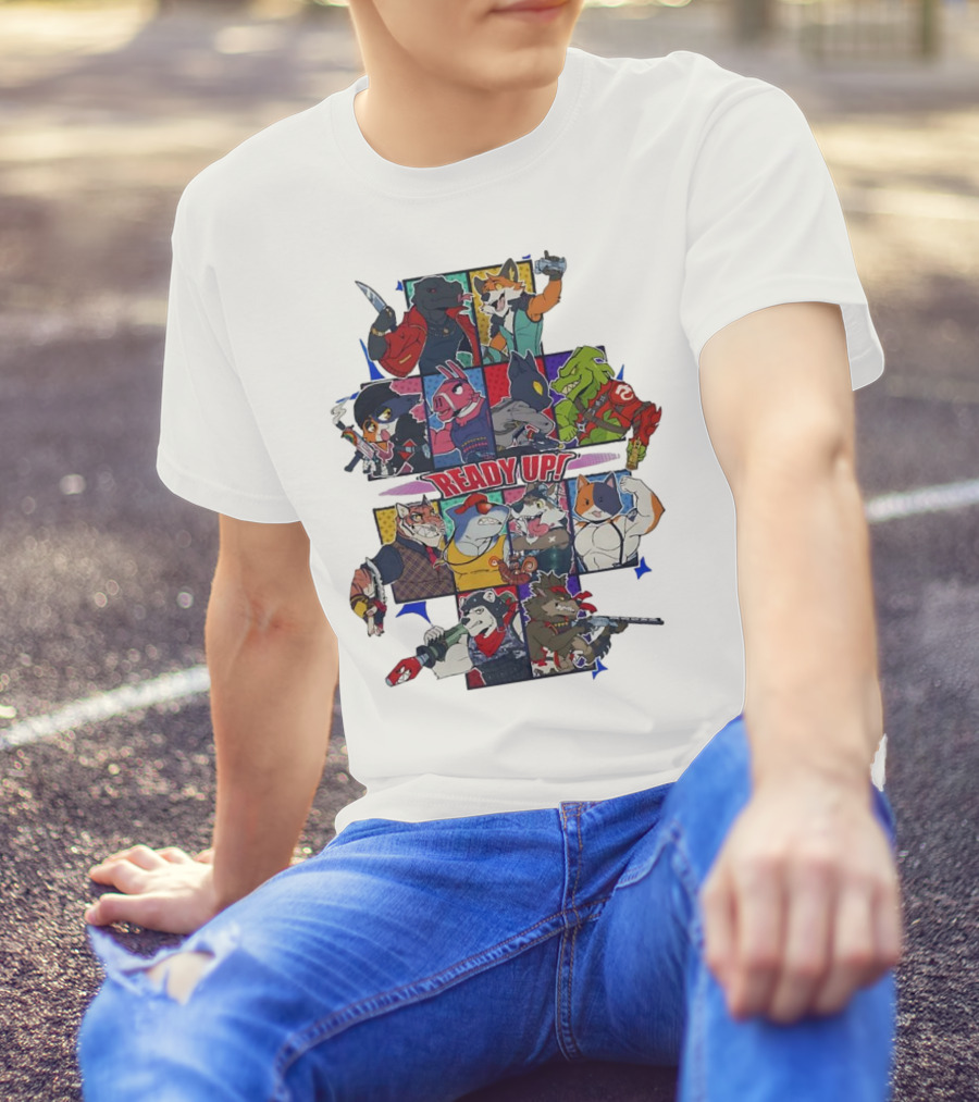 Ready Up Honoring Dragoneer’s Legacy Anthro Characters Grid With Weapons T-Shirt
