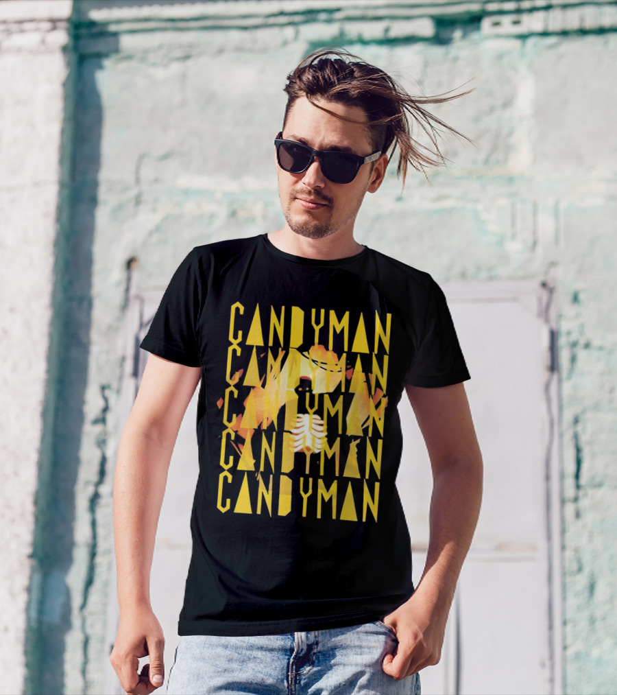 Candyman Movie Typography With Honeycomb And Ribcage T-Shirt