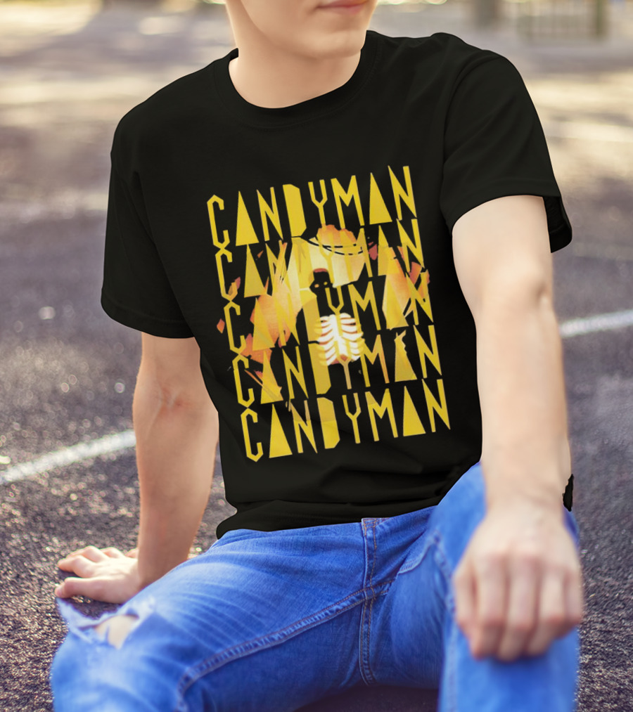 Candyman Movie Typography With Honeycomb And Ribcage T-Shirt
