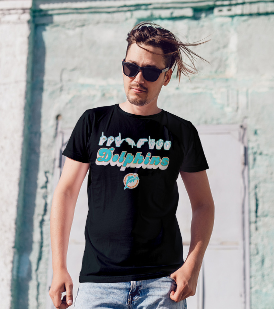 Love Sign Dolphins Miami ASL T-Shirt