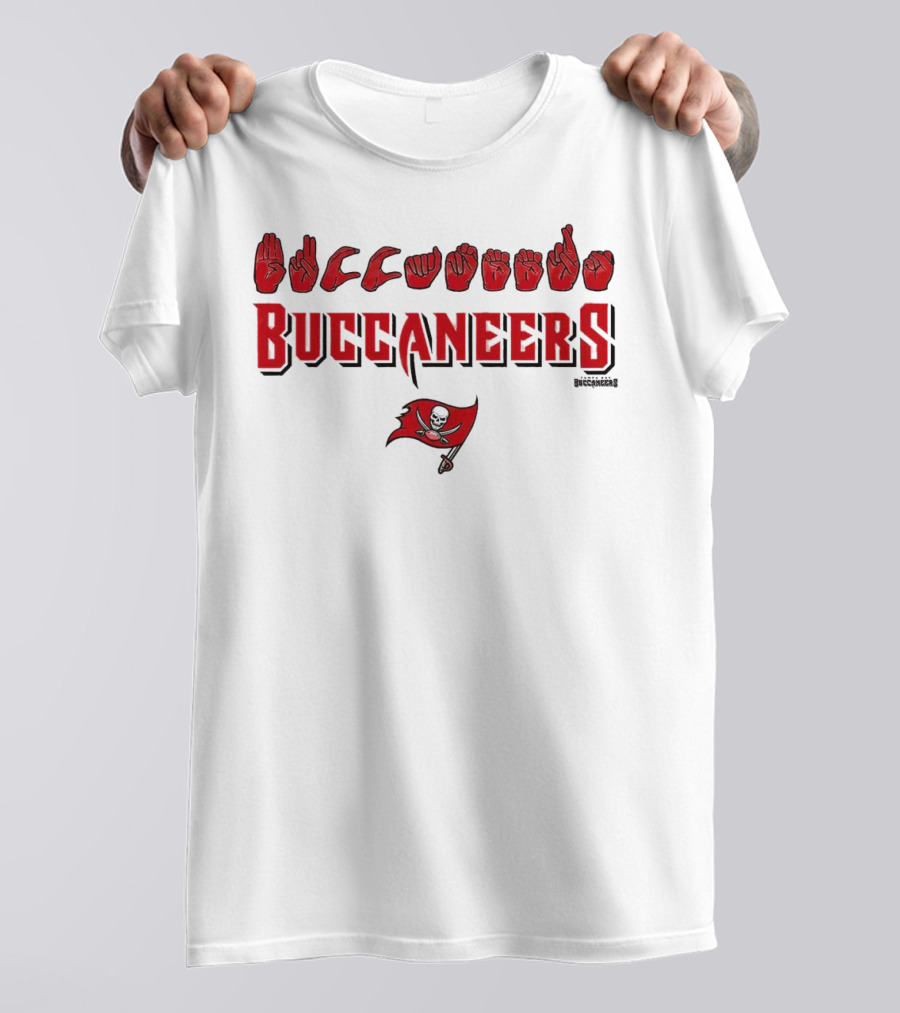 Buccaneers Hand Sign Language With Tampa Bay T-Shirt