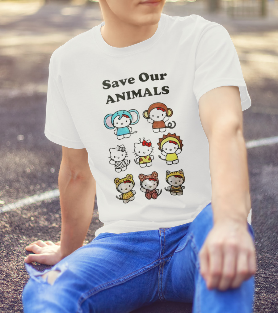 Save Our Animals Hello Kitty Series Pamela Anderson Collaboration T-Shirt