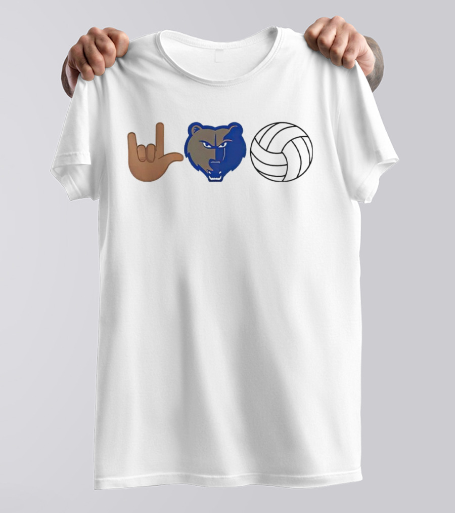 Daisy Oatsvall Brentwood Bruins I Love You Bear Volleyball T-Shirt