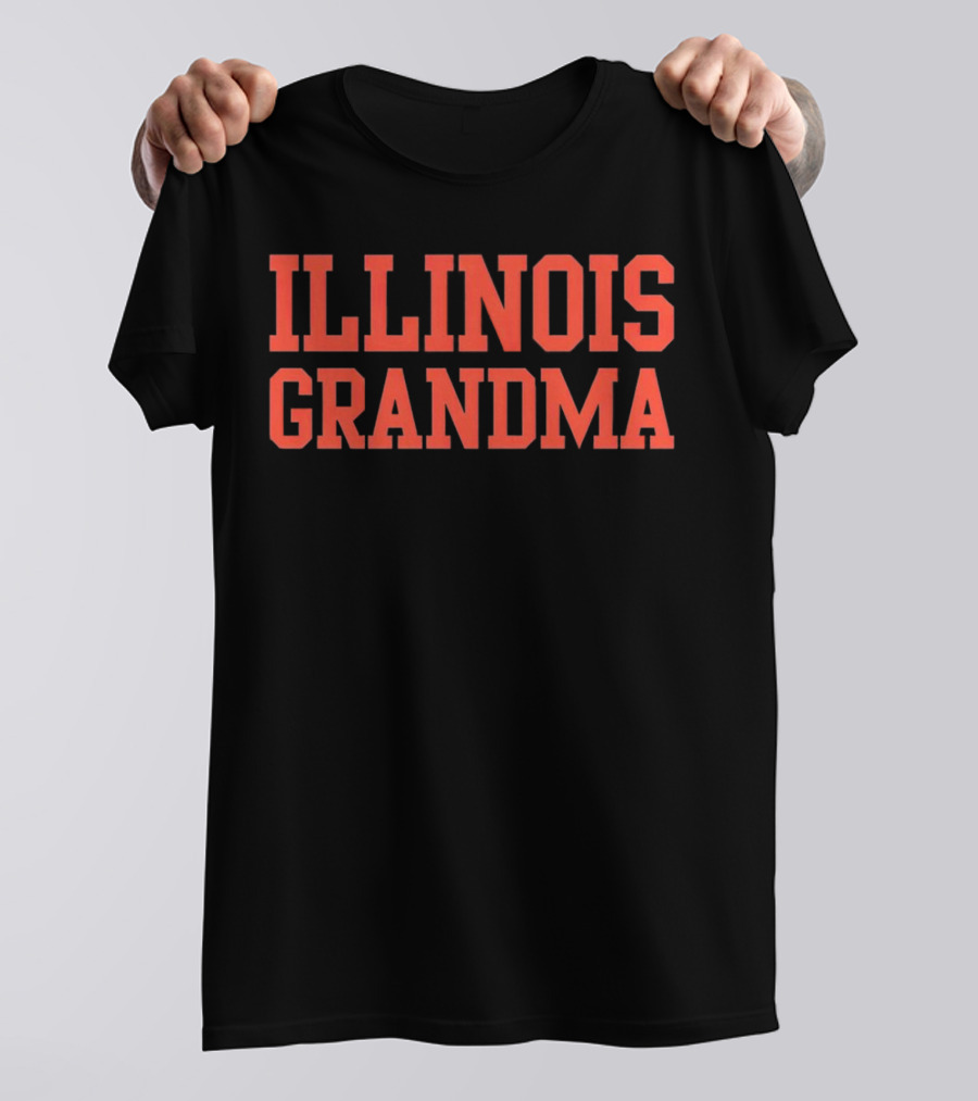 Illinois Grandma Bold Orange Text T-Shirt