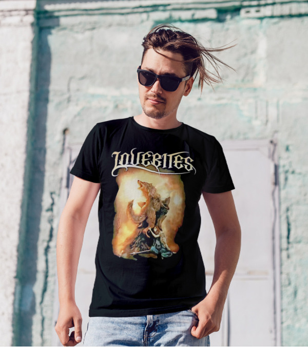 LOVEBITES Wolf Warrior Art With Knight And Sword T-Shirt
