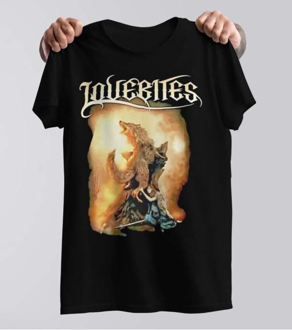 LOVEBITES Wolf Warrior Art With Knight And Sword T-Shirt