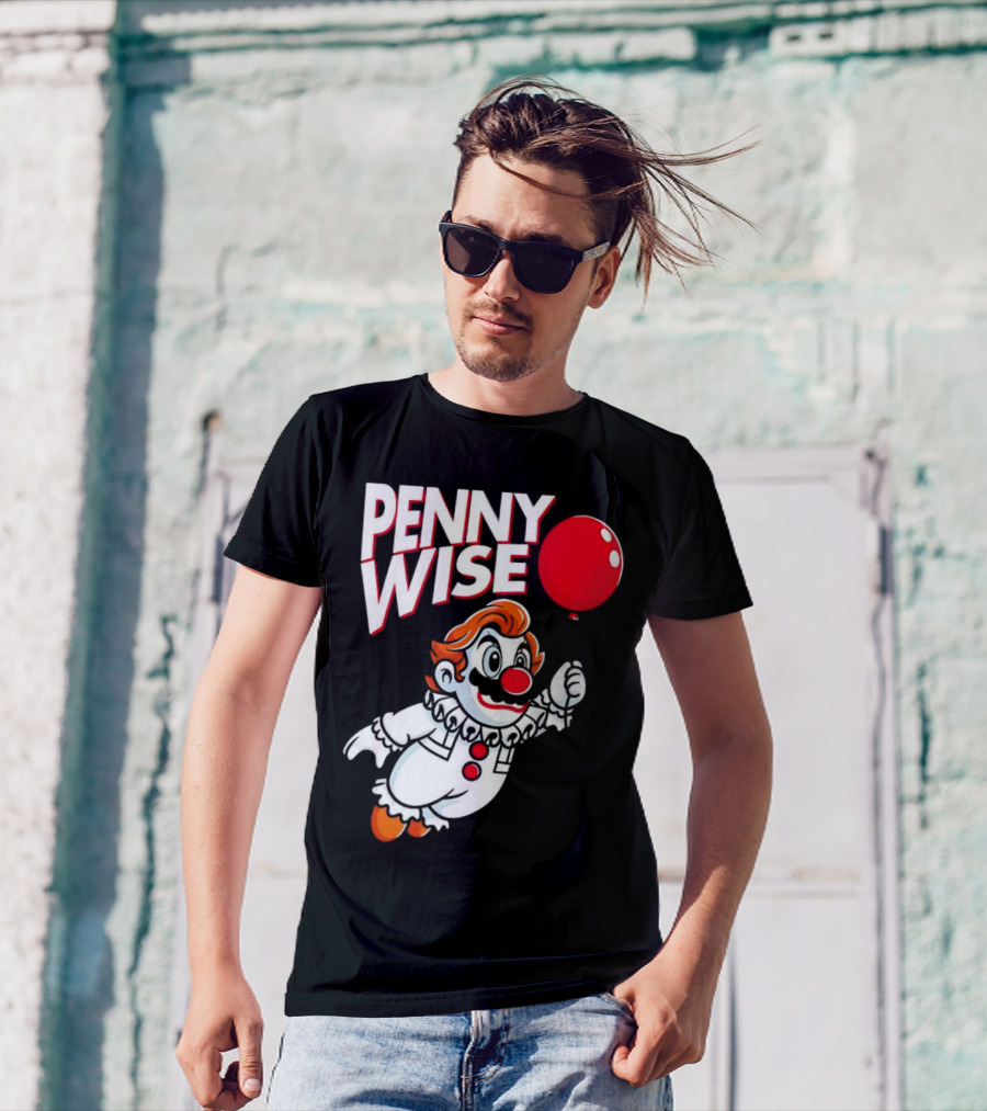 Pennywise Mario Mashup With Red Balloon T-Shirt