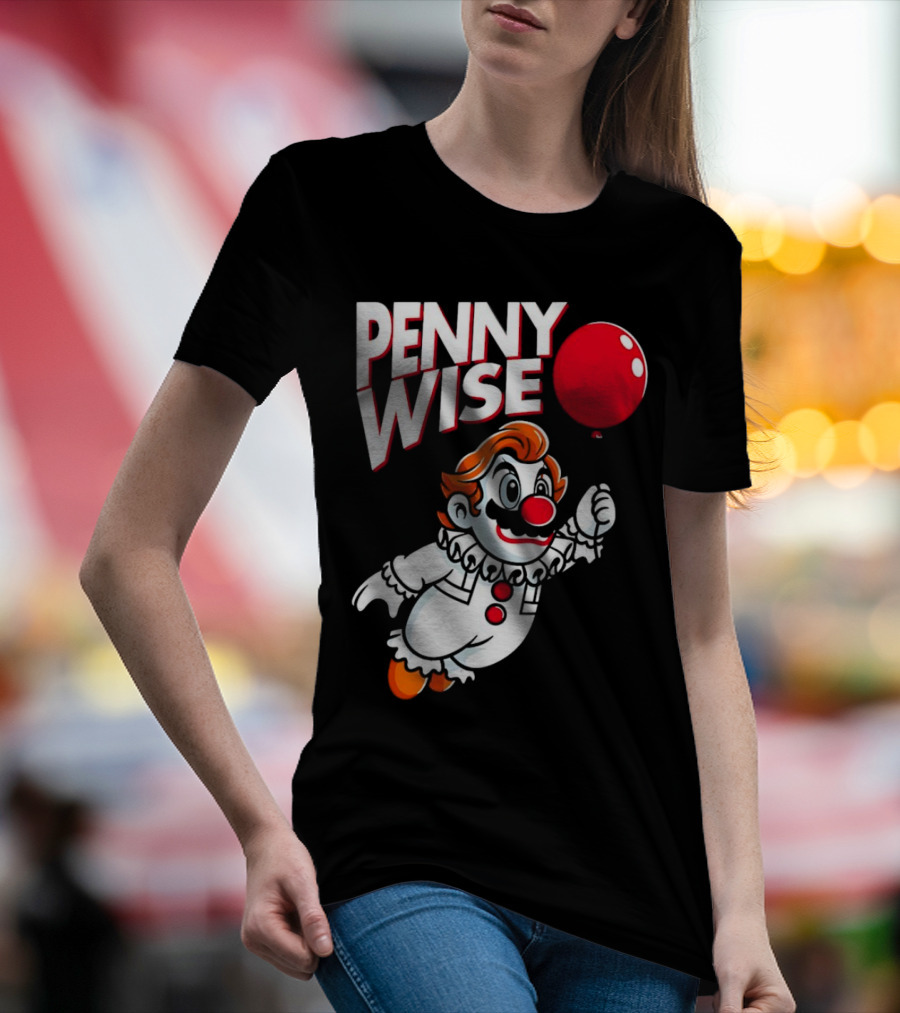 Pennywise Mario Mashup With Red Balloon T-Shirt