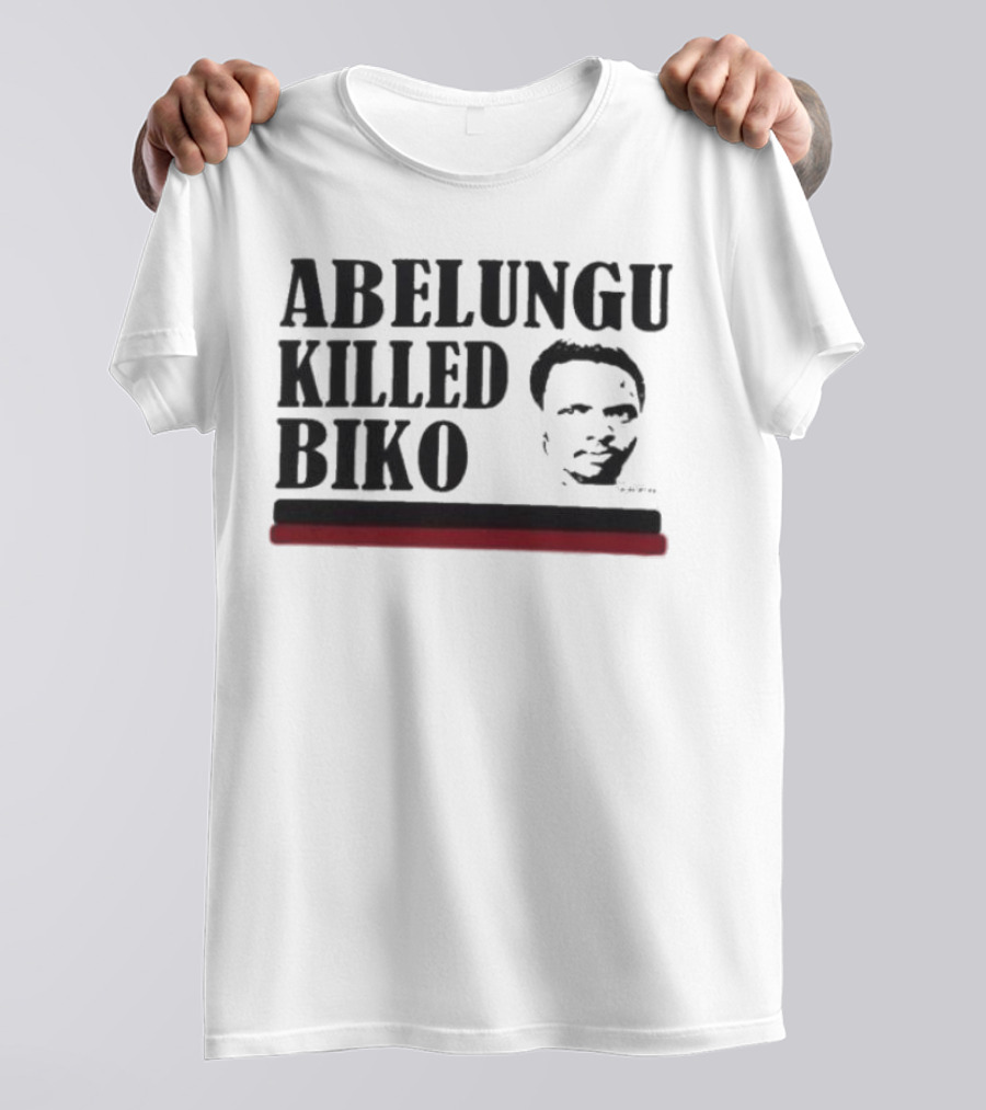 Abelungu Killed Biko Face Red Black Stripe T-Shirt
