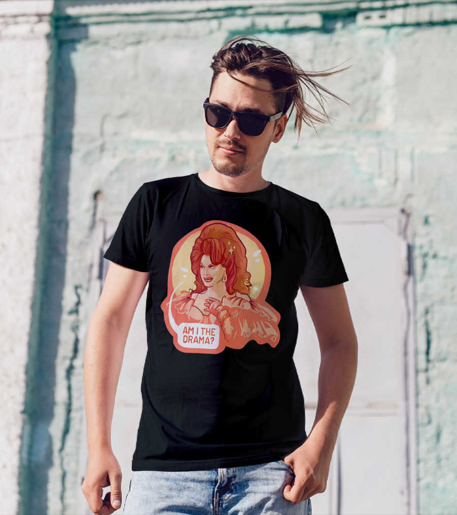 Am I The Drama? Bold Diva With Glamorous Hair And Earrings T-Shirt