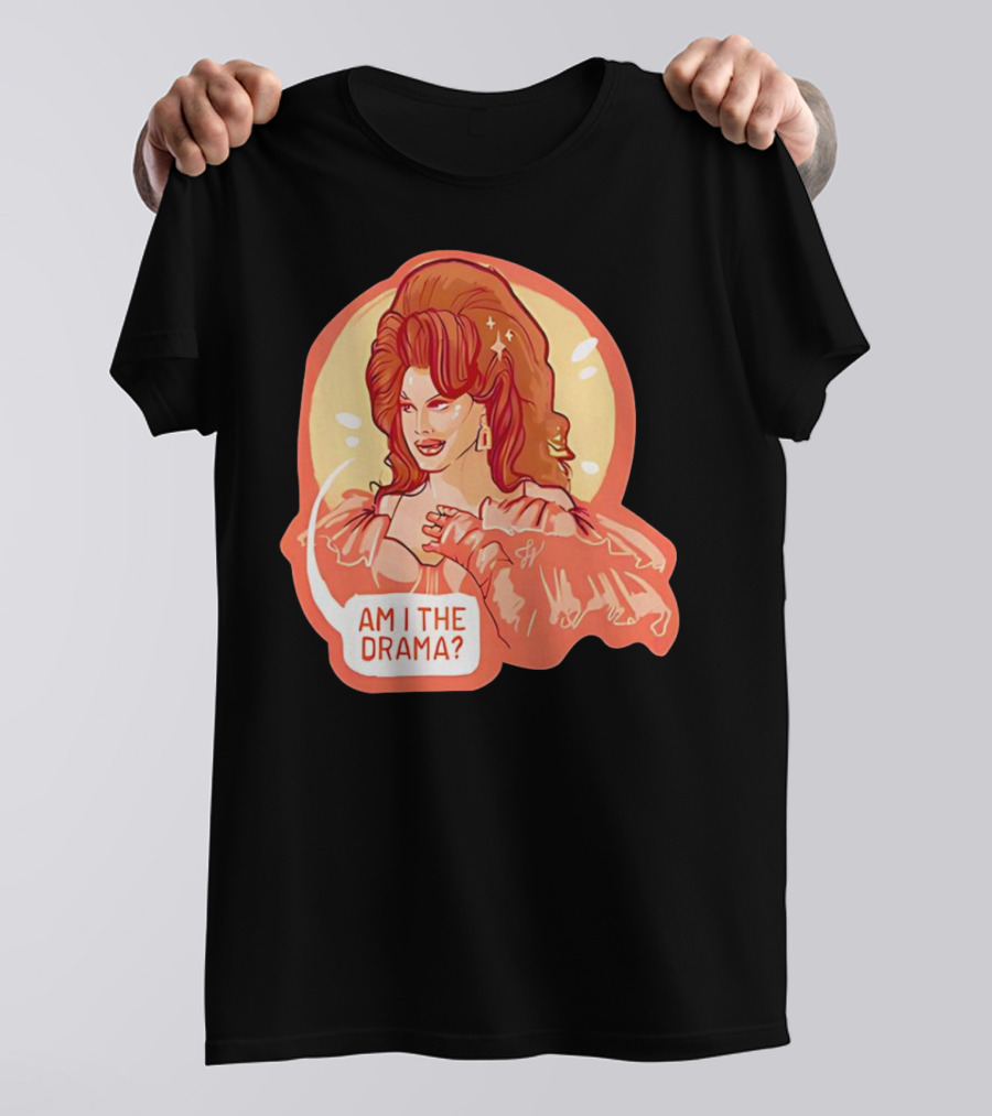 Am I The Drama? Bold Diva With Glamorous Hair And Earrings T-Shirt