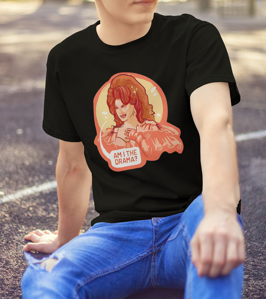 Am I The Drama? Bold Diva With Glamorous Hair And Earrings T-Shirt