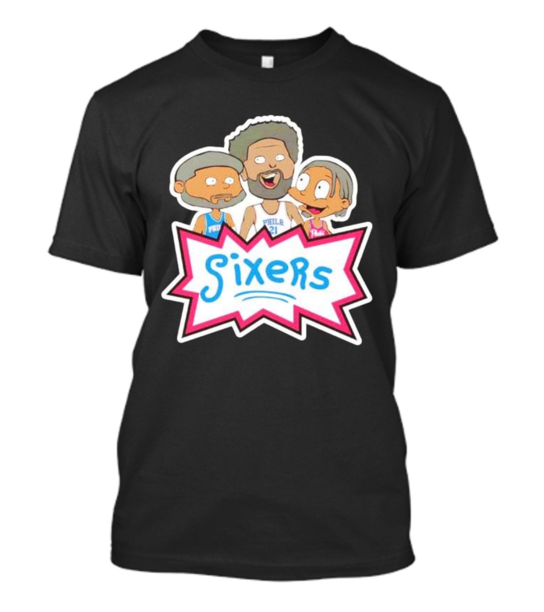 Sixers Rugrats Inspired Philadelphia 76ers Cartoon Crossover T-Shirt