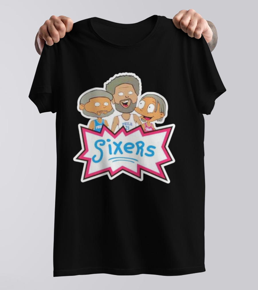 Sixers Rugrats Inspired Philadelphia 76ers Cartoon Crossover T-Shirt
