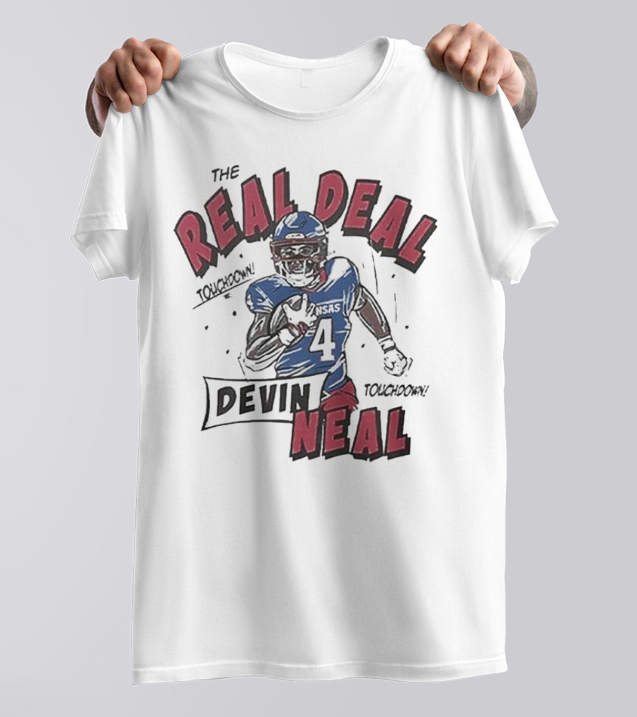 The Real Deal Devin Neal Kansas Touchdown Football Player T-Shirt