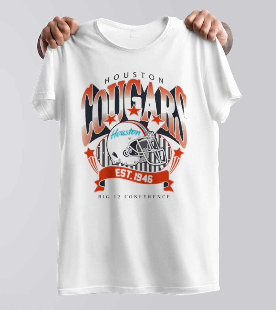 Houston Cougars Helmet Houston Est 1946 Big 12 Conference T-Shirt