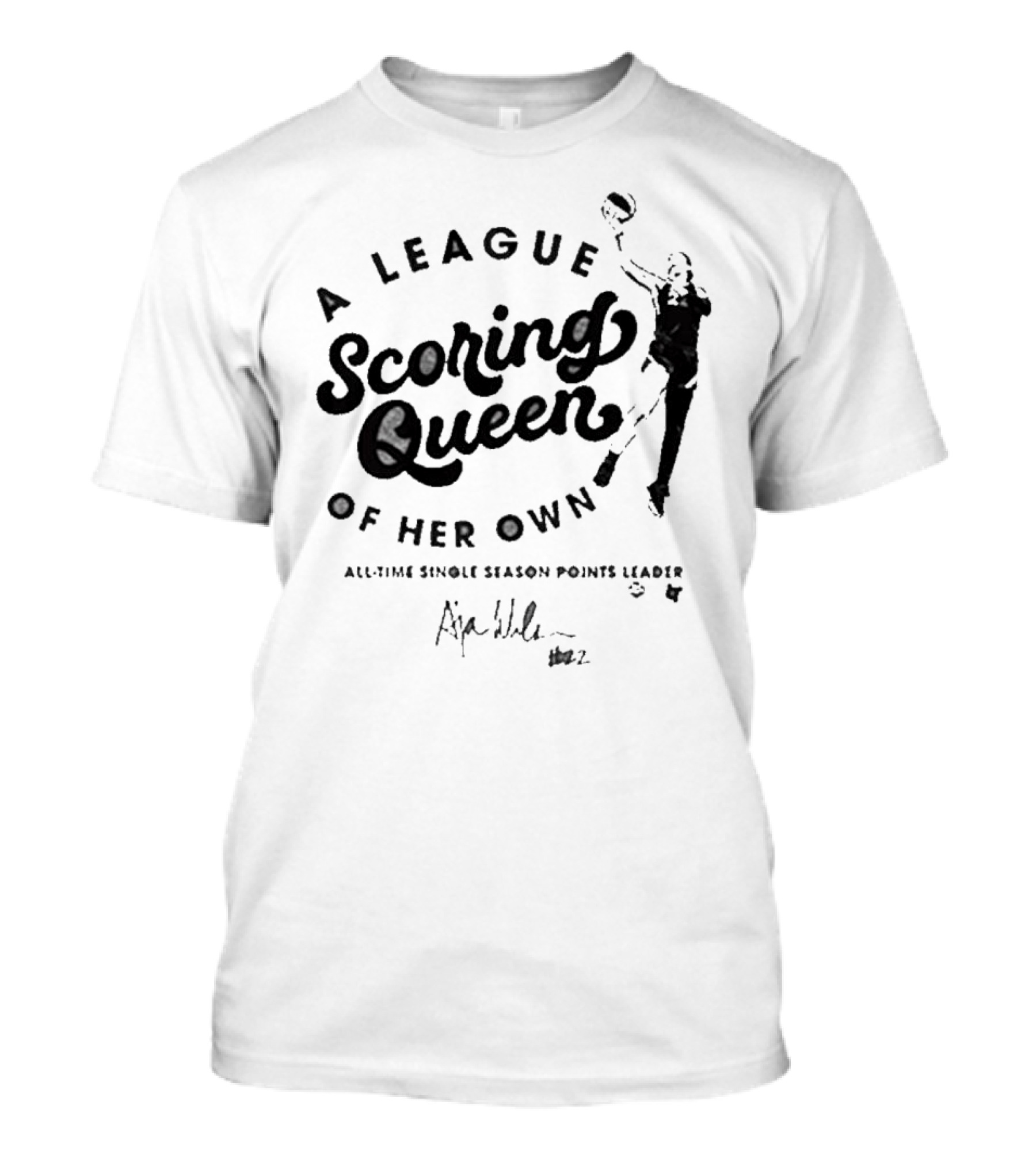 A'ja Wilson Las Vegas Aces A League Scoring Queen Of Her Own All-Time Single Season Points Leader Signature T-Shirt