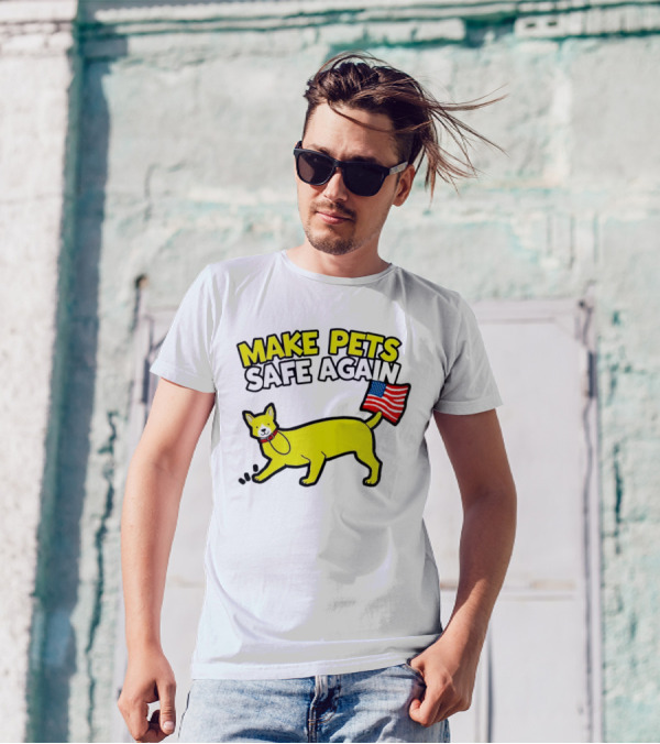 Make Pets Safe Again US Flag Dog Tail T-Shirt