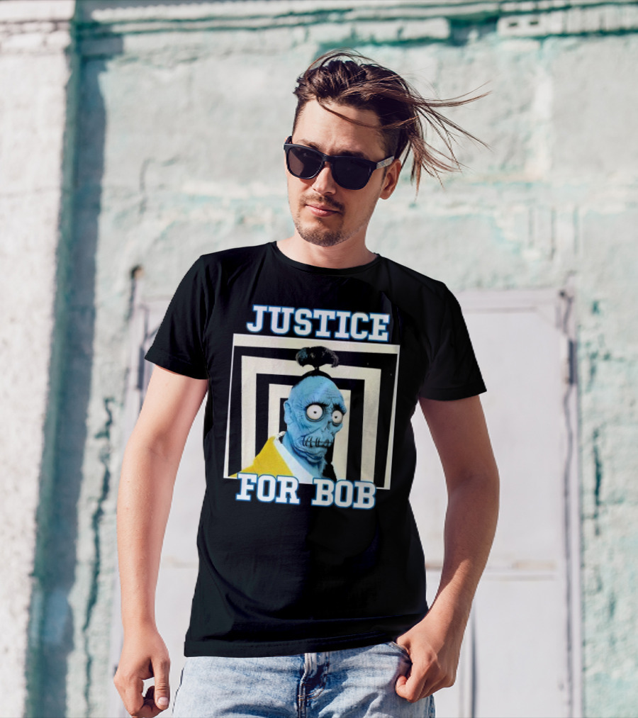Justice For Bob Beetlejuice Movie Parody Blue Zombie Character T-Shirt