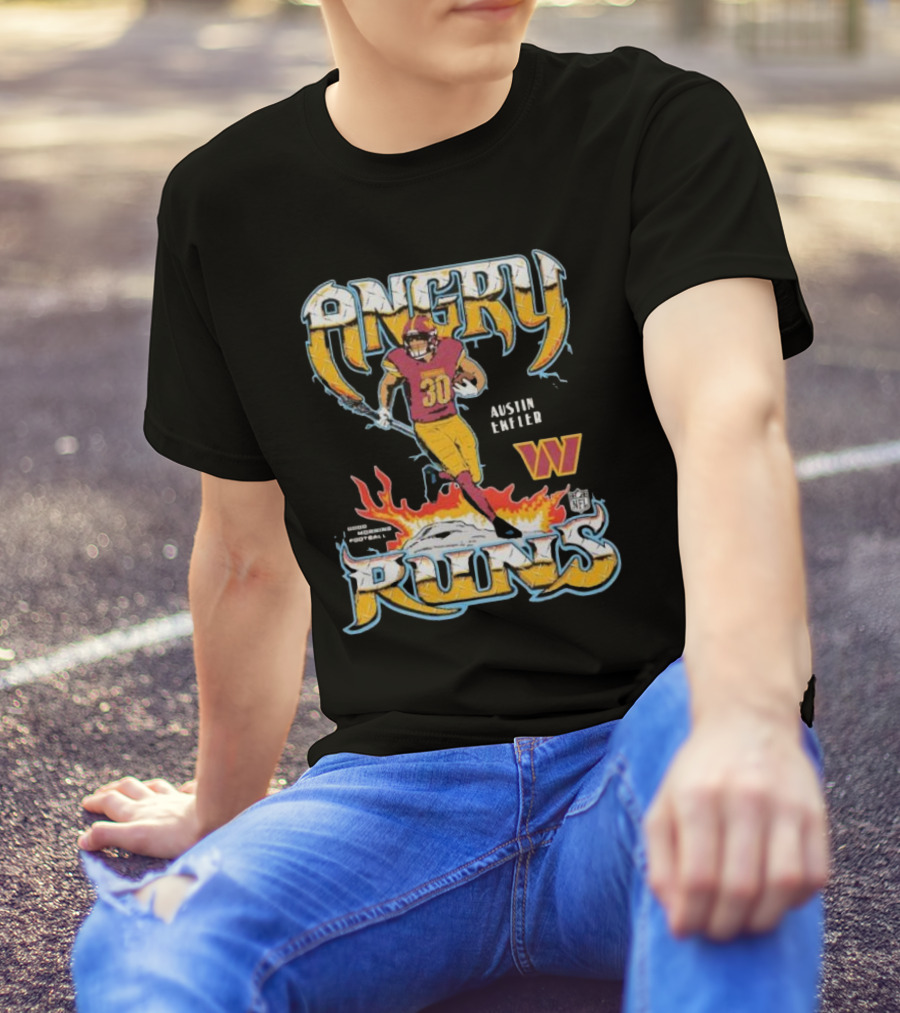 Angry Runs Austin Ekeler Washington Commanders NFL Football T-Shirt