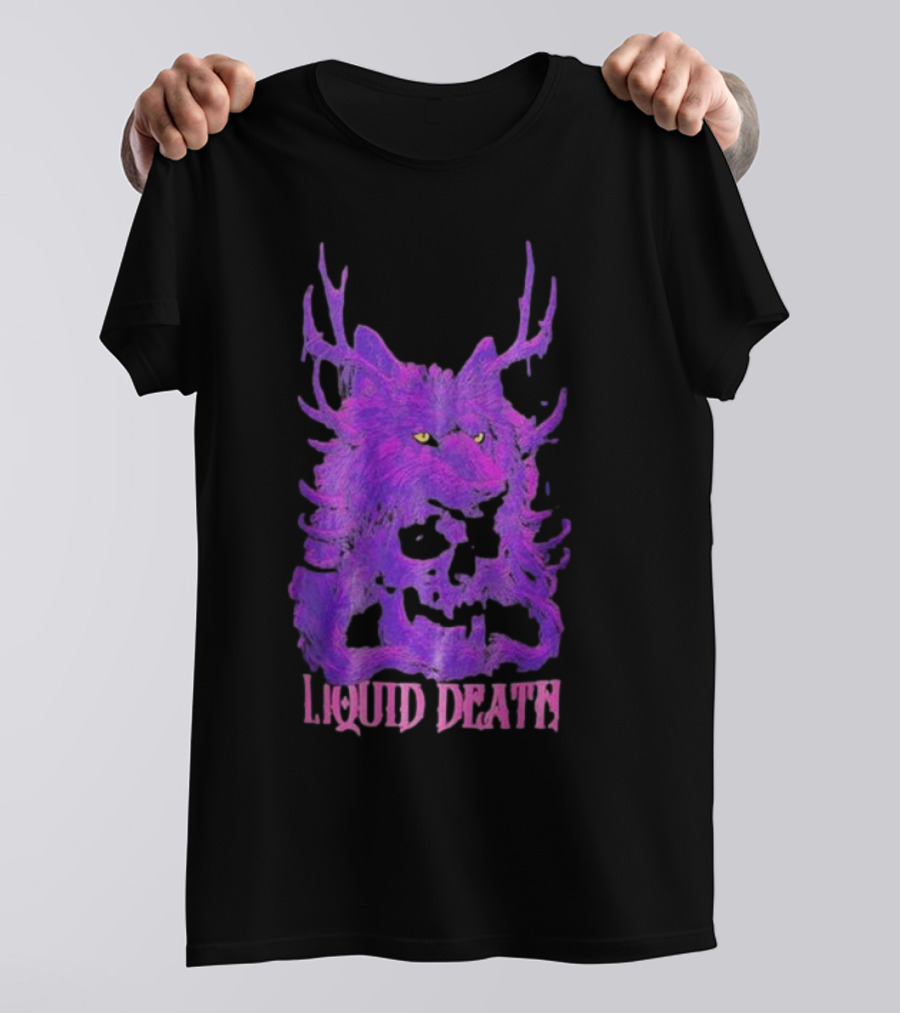 Liquid Death Purple Deathwolf Skull T-Shirt