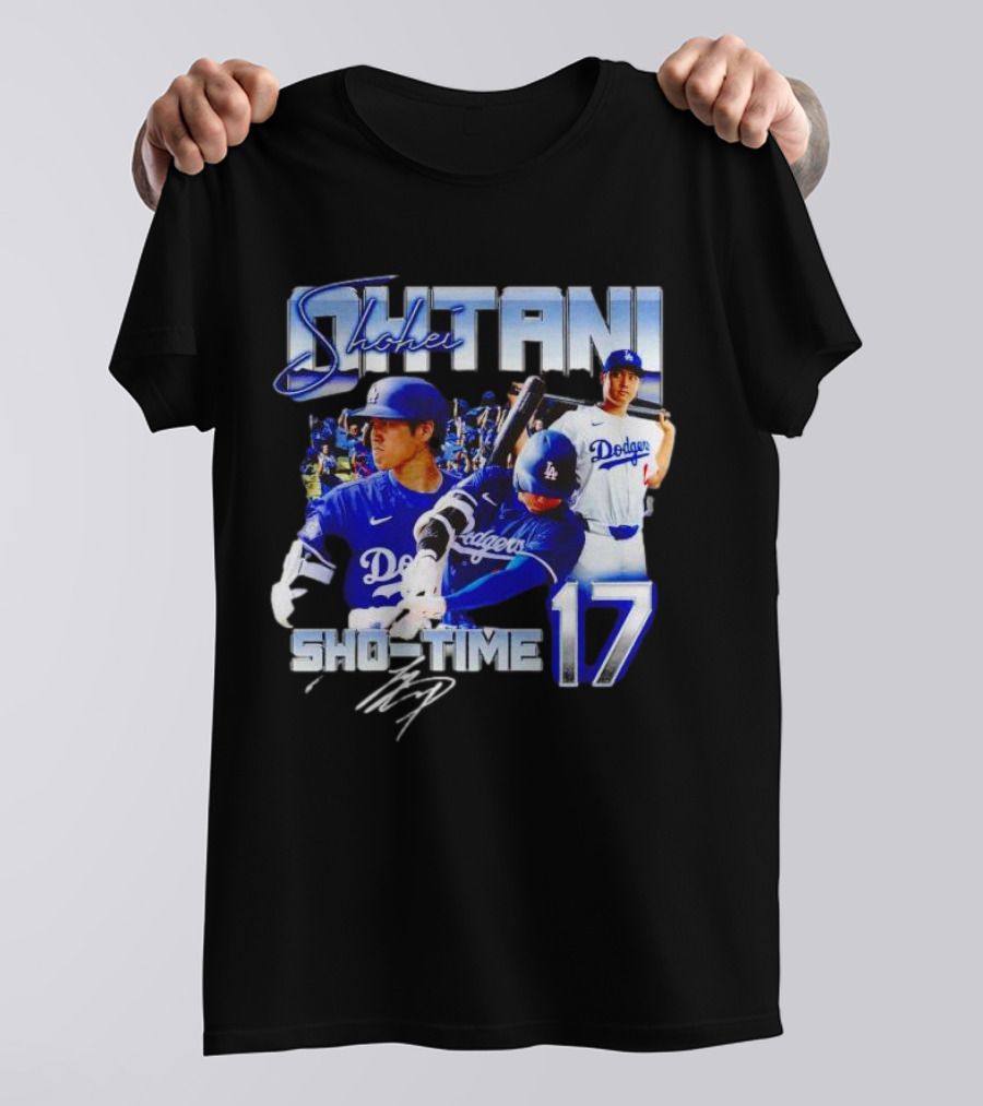 Shohei Ohtani Sho-Time No 17 Dodgers Signature T-Shirt
