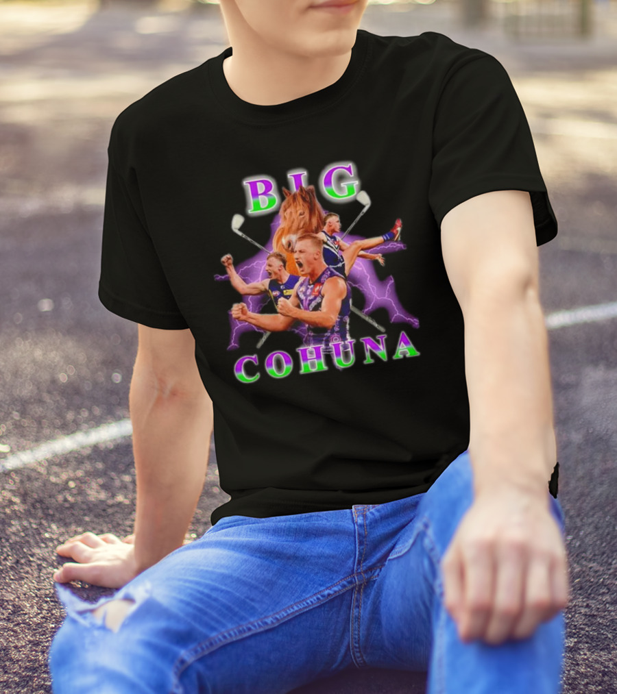 BIG COHUNA Horse Lightning Football T-Shirt
