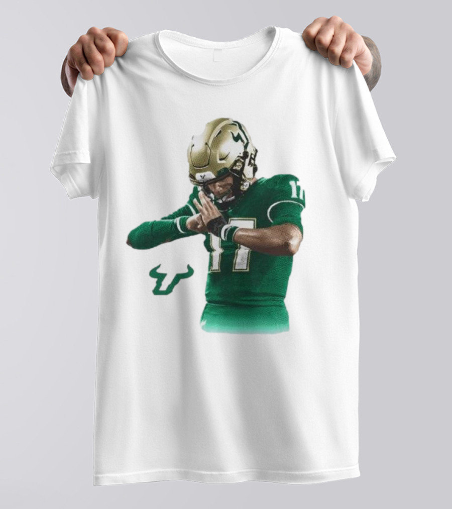 Byrum Brown South Florida Bulls Football 17 Green Jersey T-Shirt