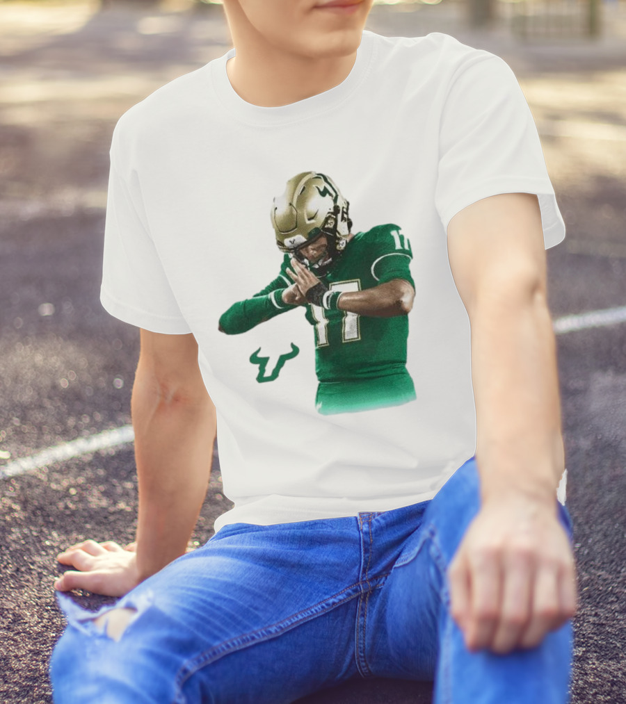 Byrum Brown South Florida Bulls Football 17 Green Jersey T-Shirt