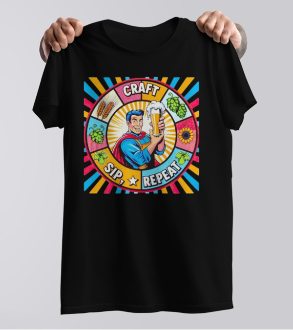 Craft Sip Repeat Milwaukee Brewers Superhero Beer Cheers T-Shirt