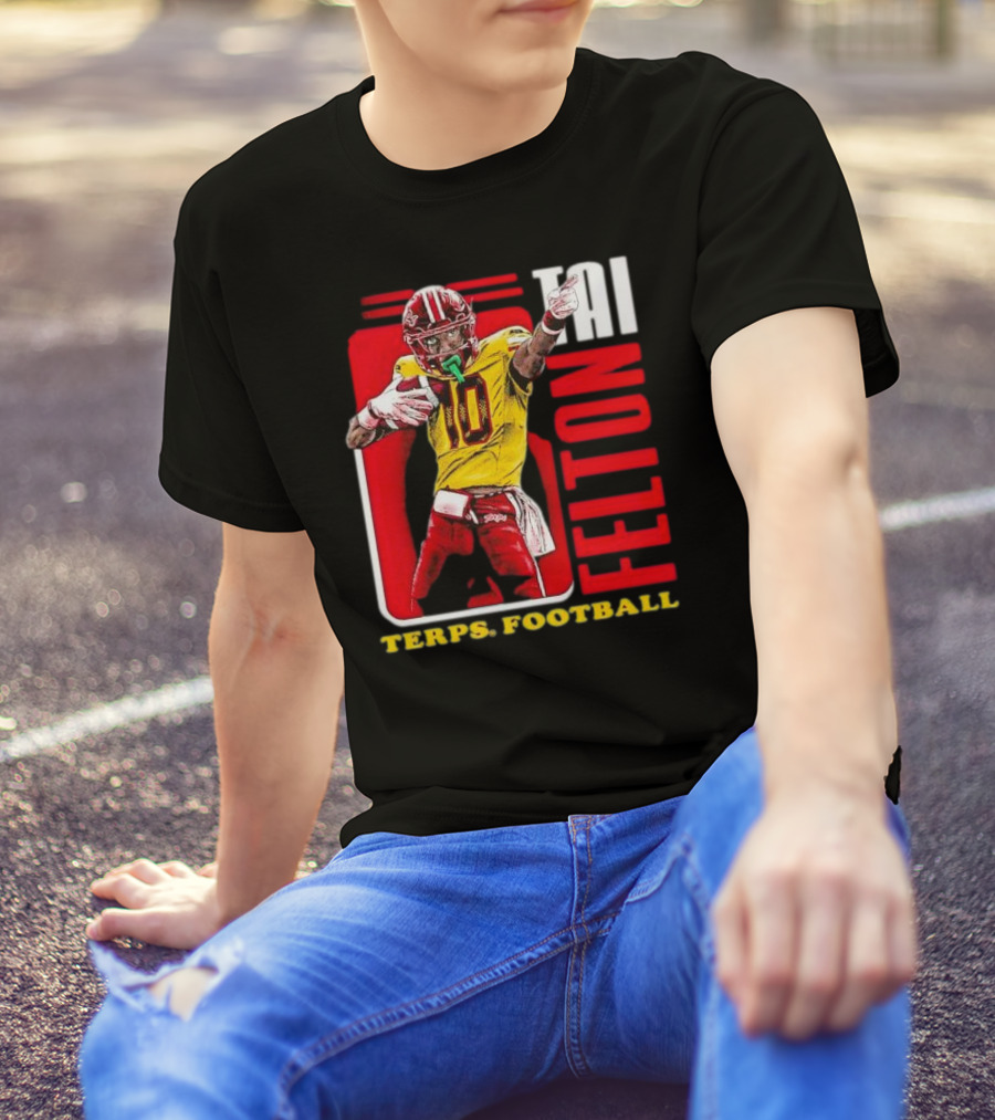 Tai Felton Terps Football Maryland Terrapins Retro 90s T-Shirt