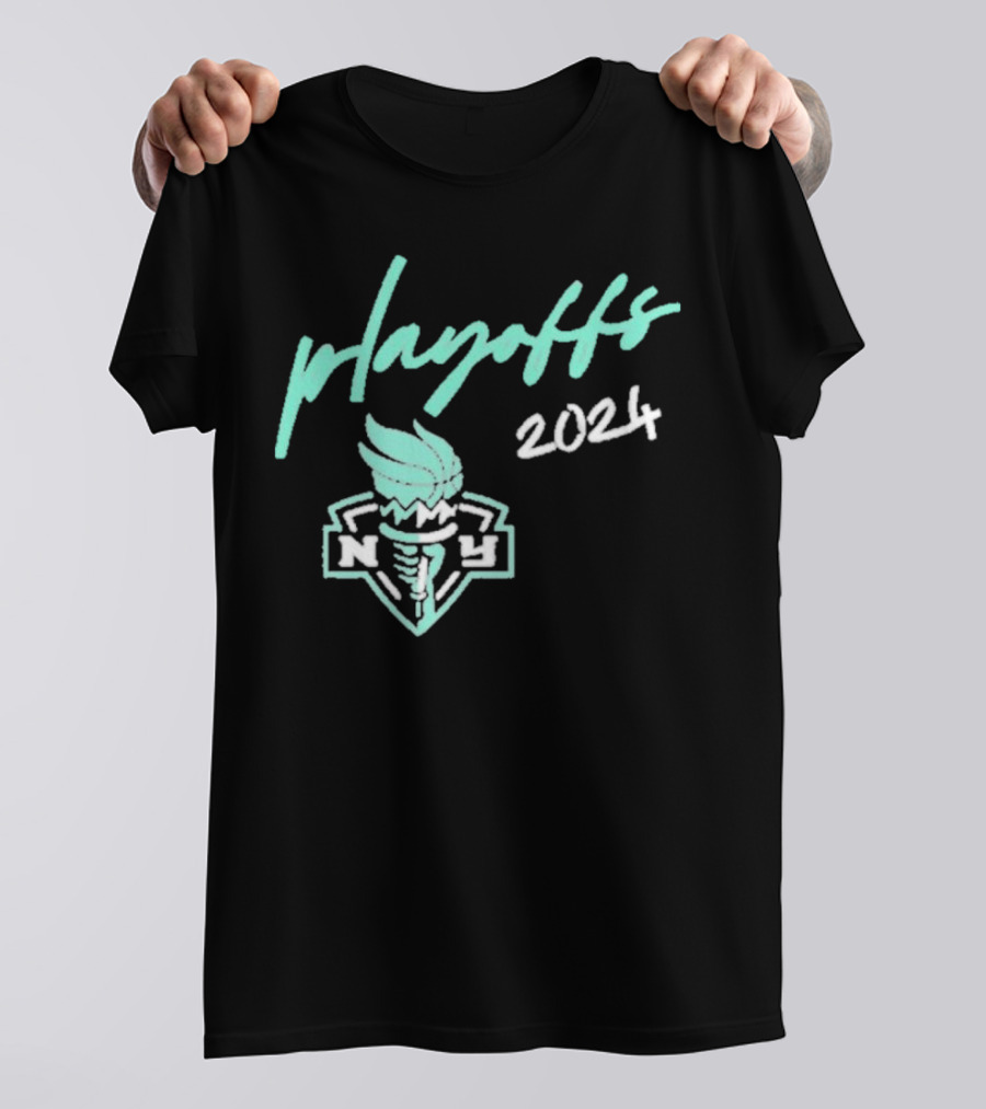 New York Liberty Playoffs 2024 WNBA Glow-in-the-Dark Round21 T-Shirt