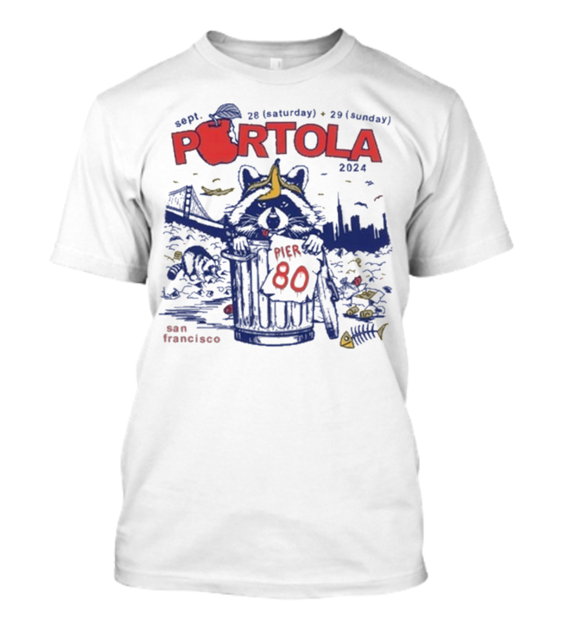 Sept 28-29 San Francisco Portola 2024 Pier 80 Raccoon Lineup T-Shirt