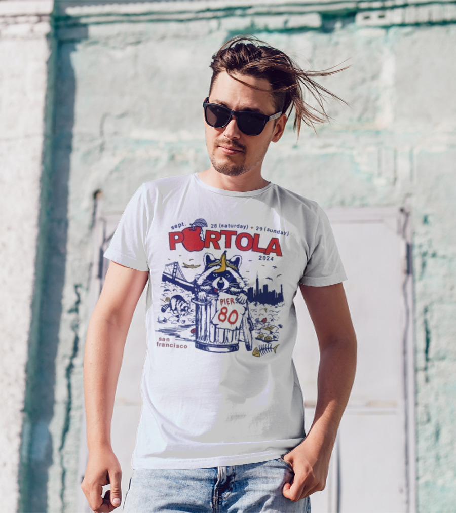 Sept 28-29 San Francisco Portola 2024 Pier 80 Raccoon Lineup T-Shirt
