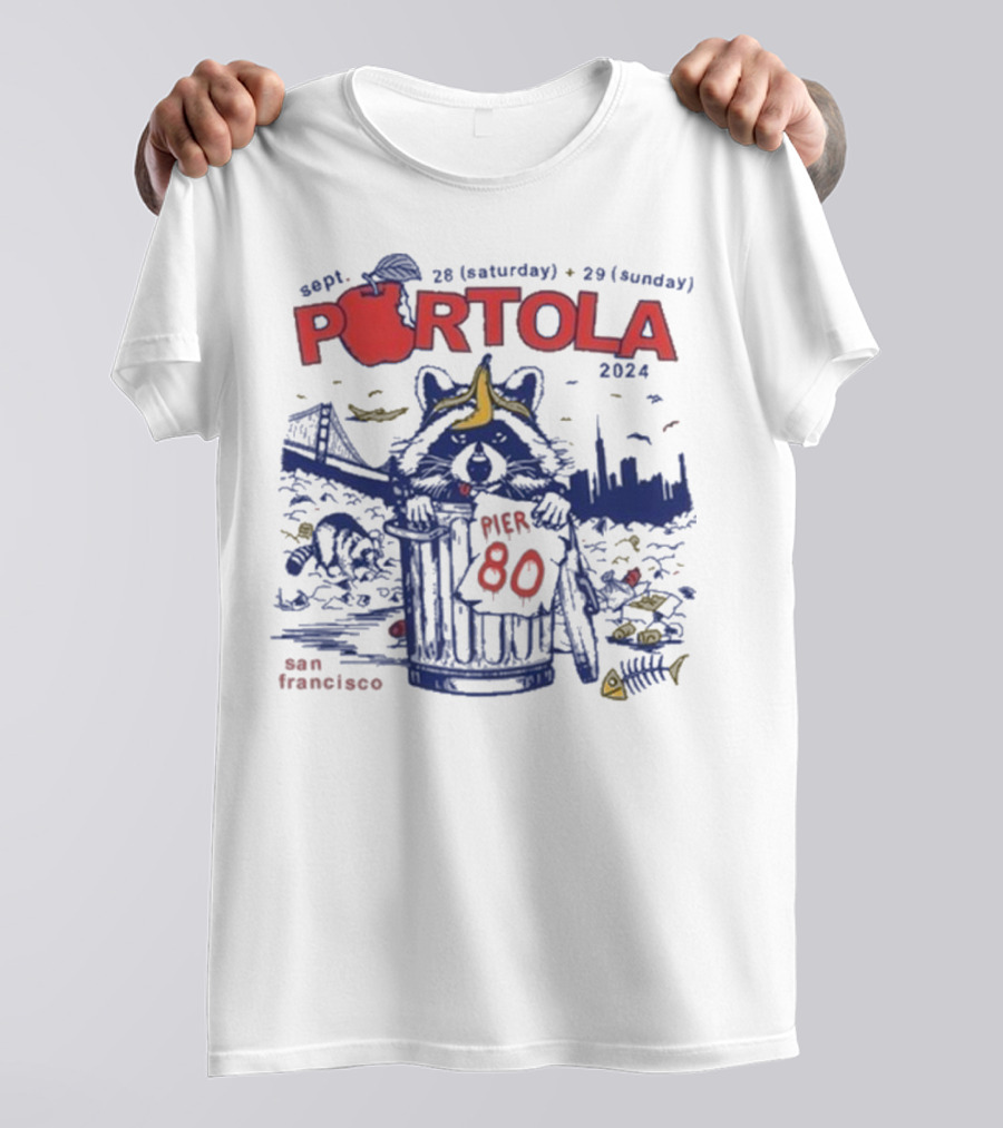 Sept 28-29 San Francisco Portola 2024 Pier 80 Raccoon Lineup T-Shirt