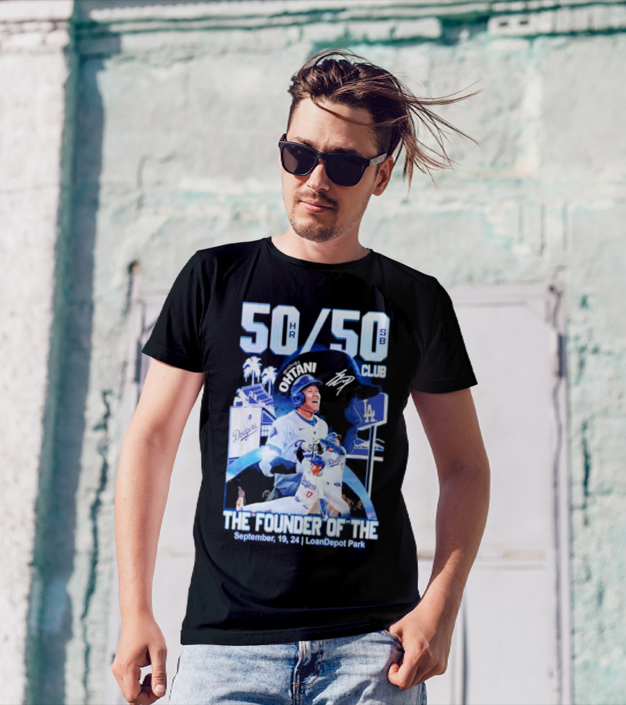 50 HR/50 SB Club Shohei Ohtani The Founder Of The September 19 24 LoanDepot Park T-Shirt