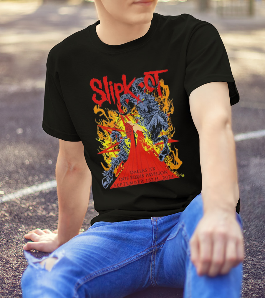 Slipknot Dos Equis Pavilion Dallas TX September 18th 2024 Tour Fiery Demon T-Shirt