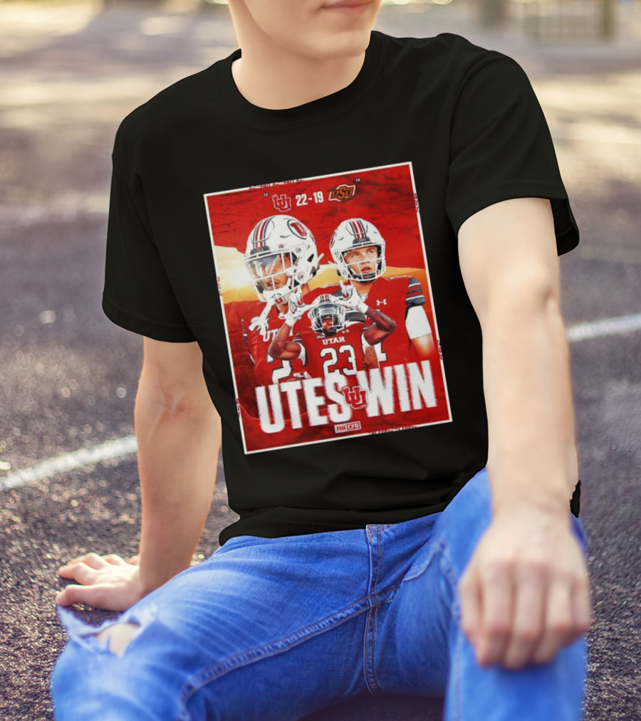 Utes Win 22-19 Over Oklahoma State In 2024 Football CFP Final T-Shirt