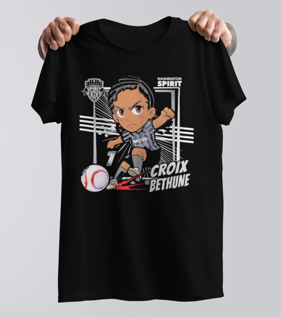 Washington Spirit Croix Bethune Chibi Soccer Player CVS Health T-Shirt