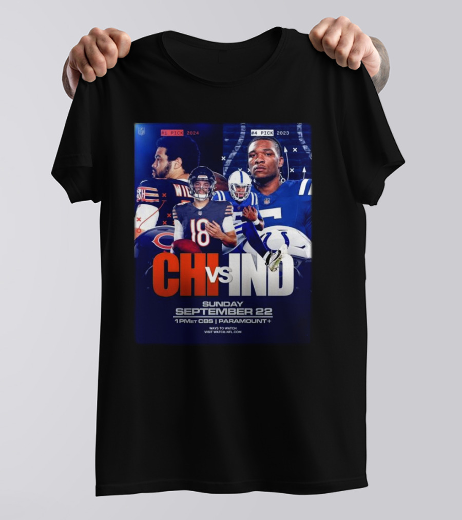 CHI Vs IND NFL Week 3 Sunday September 22 2024 CBS Paramount Plus T-Shirt