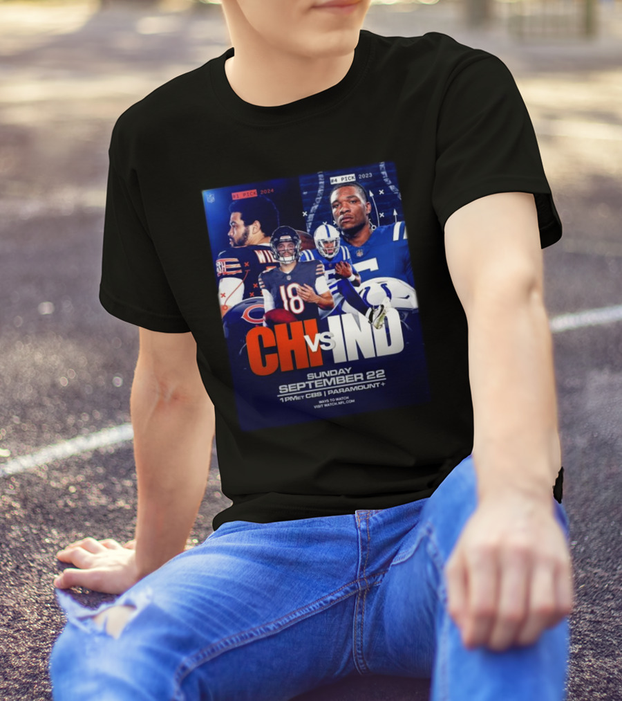CHI Vs IND NFL Week 3 Sunday September 22 2024 CBS Paramount Plus T-Shirt