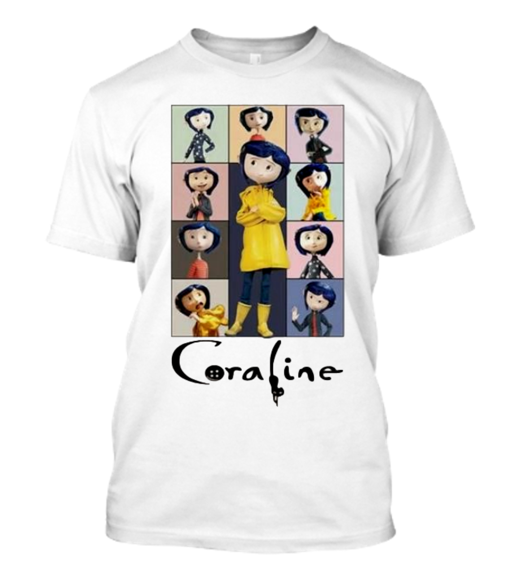 Coraline Cartoon Character Era Tour Halloween Collage T-Shirt