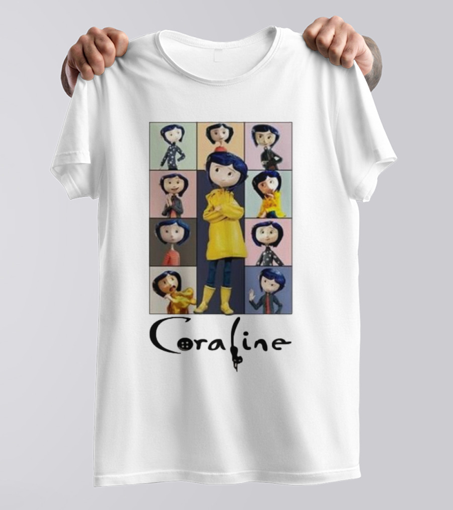 Coraline Cartoon Character Era Tour Halloween Collage T-Shirt