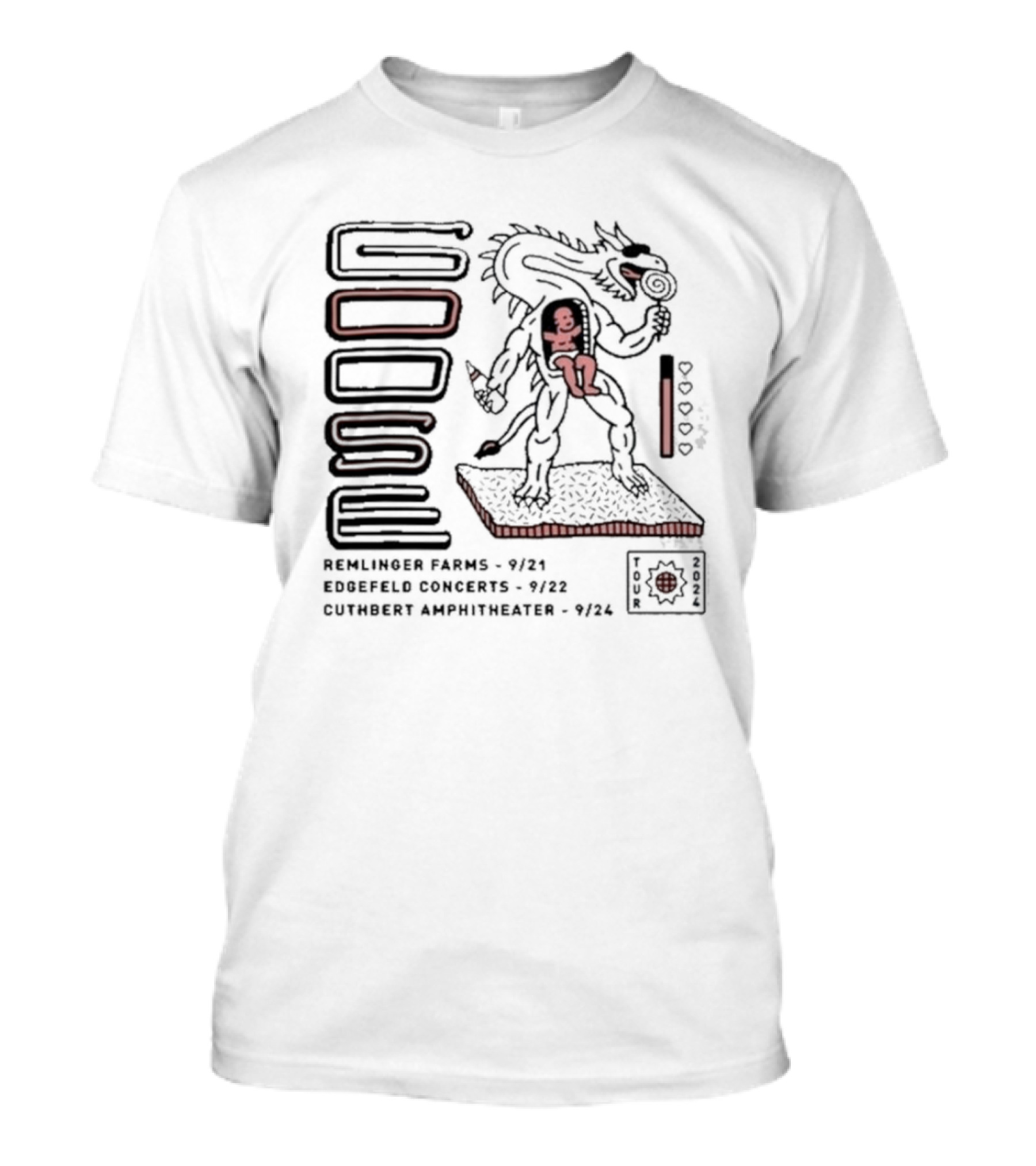 Goose Tour September 2024 Remlinger Farms Edgefield Concerts Cuthbert Amphitheater Dragon Baby T-Shirt