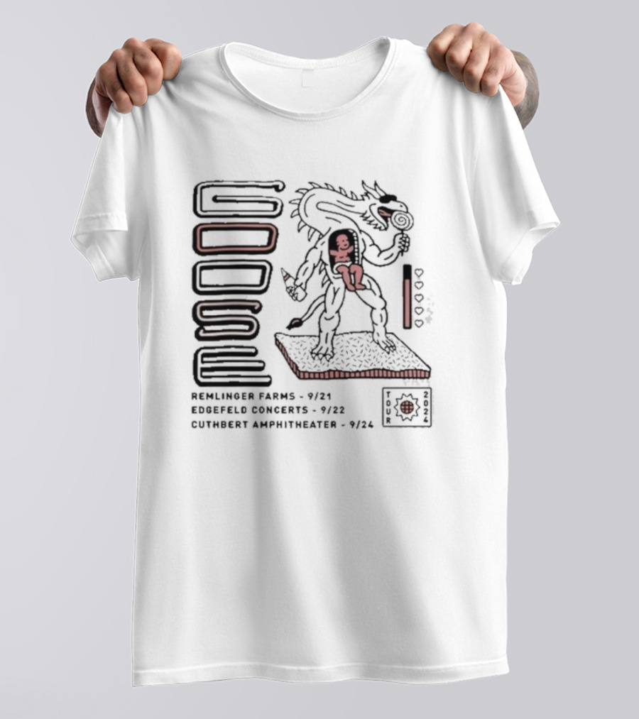 Goose Tour September 2024 Remlinger Farms Edgefield Concerts Cuthbert Amphitheater Dragon Baby T-Shirt