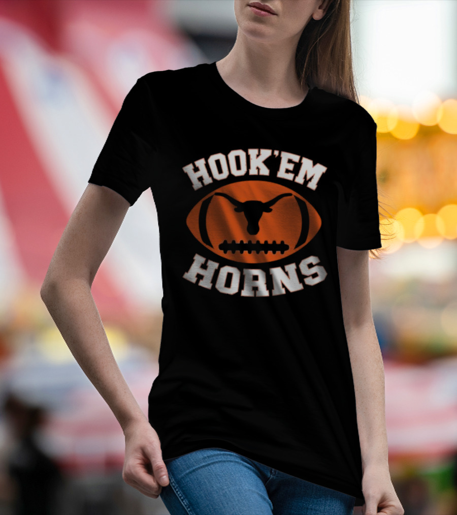 Hook’em Horns Texas Longhorns Football Team Orange T-Shirt