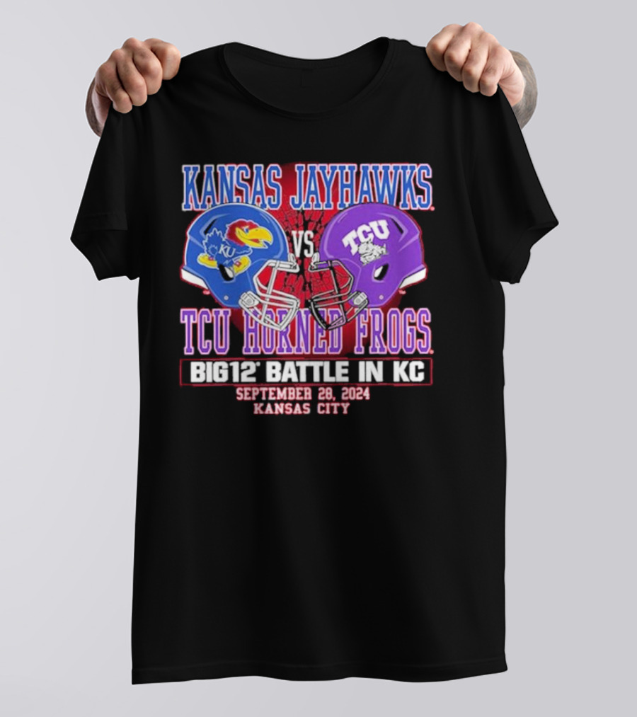Kansas Jayhawks Vs TCU Horned Frogs Big 12 Battle In Kansas City September 28, T-Shirt