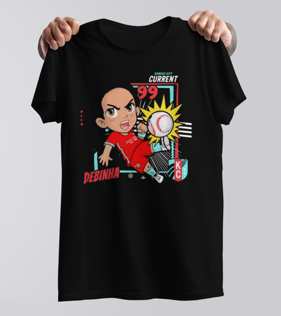 Kansas City Current Debinha 99 Chibi KC Soccer Animation T-Shirt