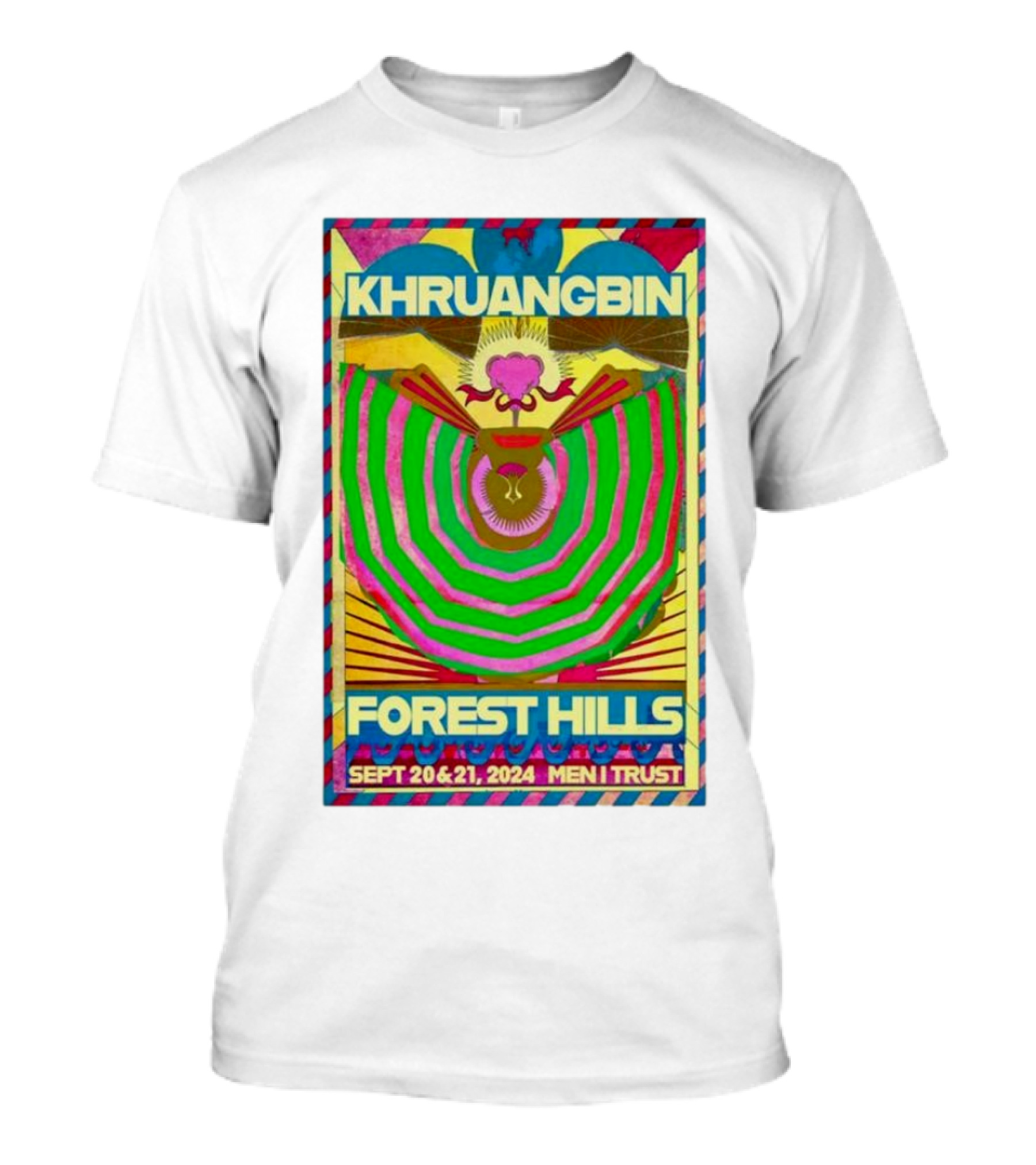 Khruangbin Forest Hills Sept 20-21 2024 Men I Trust New York Stadium Tour T-Shirt